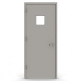 L.I.F Industries 36 in. x 84 in. Vision Lite 1010 Right-Hand Door Unit with Welded Frame