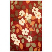 Rizzy Home Pandora Red Floral 8 ft. x 10 ft. Area Rug