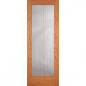 Feather River Doors Reed Woodgrain 1-Lite Unfinished Oak Interior Door Slab