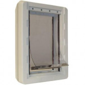 Ideal Pet 7.25 in. x 13 in. Medium Ruff Weather Plastic Frame Door with Dual Flaps