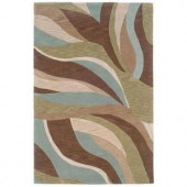 LR Resources Free Flowing Abstract Design, Blue and Brown Color 7 ft. 9 in. x 9 ft. 9 in. Indoor Area Rug