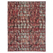 Nourison Modesto Squares Red 5 ft. 3 in. x 7 ft. 3 in. Area Rug