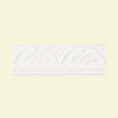 Daltile Fashion Accents Arctic White Arches 3 in. x 8 in. Ceramic Liner Wall Tile
