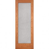 Feather River Doors Bamboo Casting Woodgrain 1-Lite Unfinished Oak Interior Door Slab