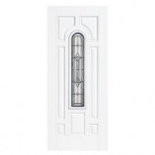 Masonite Providence Center Arch Primed Smooth Fiberglass Entry Door with No Brickmold
