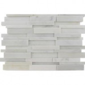 Splashback Tile Dimension 3D Brick Asian Statuary Pattern 12 in. x 12 in. Marble Mosaic Floor and Wall Tile