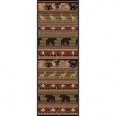 Tayse Rugs Nature Green 2 ft. 7 in. x 7 ft. 3 in. Lodge Runner
