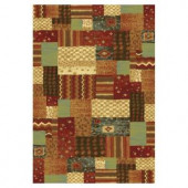 Kas Rugs Silky Collage Red 7 ft. 10 in. x 11 ft. 2 in. Area Rug