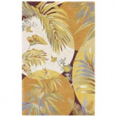 Kas Rugs Circle of Palms Coral/Ivory 5 ft. 3 in. x 8 ft. 3 in. Area Rug