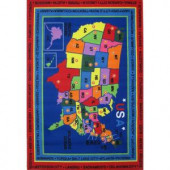 LA Rug Inc. Fun Time State Capitals Multi Colored 5 ft. 3 in. x 7 ft. 6 in. Area Rug