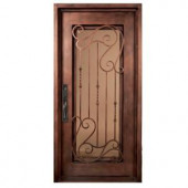 Iron Doors Unlimited Armonia Full Lite Painted Heavy Bronze Decorative Wrought Iron Entry Door