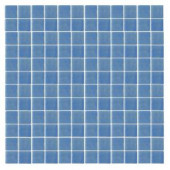 EPOCH Oceanz O-Blue-1721 Mosaic Recycled Glass Anti Slip 12 in. x 12 in. Mesh Mounted Floor & Wall Tile (5 Sq. Ft./Case)
