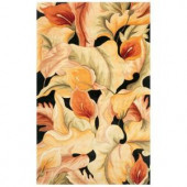 Kas Rugs Exotic Lily Black 3 ft. 3 in. x 5 ft. 3 in. Area Rug