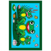 LA Rug Inc. Fun Time Frogs Multi Colored 39 in. x 58 in. Area Rug