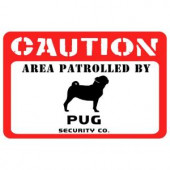 Bungalow Flooring Printed Caution 17.5 in. x 26.5 in. Pug Mat