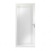 Andersen 3000 Series 36 in. White RH Full-View Etched Glass Storm Door Nickel Hardware with Fast and Easy Installation System