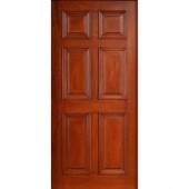 Solid Mahogany Type Prefinished Cherry 6-Panel Entry Door Slab