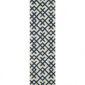 Loloi Rugs Weston Lifestyle Collection Ivory Navy 2 ft. 3 in. x 7 ft. 6 in. Runner