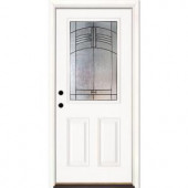 Feather River Doors Rochester Patina Half Lite Primed Smooth Fiberglass Entry Door