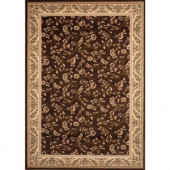 World Rug Gallery Manor House Brown/Floral 7 ft. 10 in. x 10 ft. 2 in. Area Rug