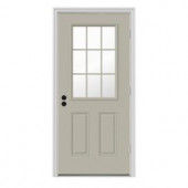 JELD-WEN 9-Lite Painted Steel Entry Door with Brickmold