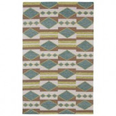 Kaleen Nomad Turquoise 3 ft. 6 in. x 5 ft. 6 in. Area Rug