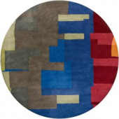 Chandra Kathryn Green/Blue 7 ft. 9 in. Indoor Round Area Rug