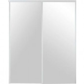 TRUporte 230 Series 48 in. x 80 in. Steel White Mirror Sliding Door