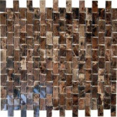 Splashback Tile Rich Dark Emperador 12 in. x 12 in. Marble Mosaic Floor and Wall Tile