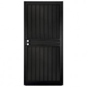 Unique Home Designs Guardian 36 in. x 80 in. Black Outswing Security Door with Black Perforated Rust-Free Aluminum Screen