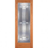 Feather River Doors Preston Zinc Woodgrain 1-Lite Unfinished Oak Interior Door Slab