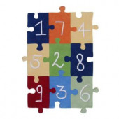 Sams International Numbers Puzzle Multi Color 3 ft. x 5 ft. Area Rug