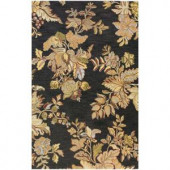 BASHIAN Valencia Collection Floral Platter Black 3 ft. 6 in. x 5 ft. 6 in. Area Rug