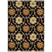 Nourison Suzani Black 3 ft. 9 in. x 5 ft. 9 in. Area Rug