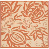 Safavieh Courtyard Natural/Terra 6 ft. 7 in. x 6 ft. 7 in. Square Area Rug