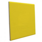 U.S. Ceramic Tile Color Collection Bright Yellow 6 in. x 6 in. Ceramic Surface Bullnose Wall Tile