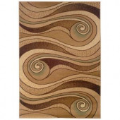 LR Resources Splash Design with Rich Greens and Gold 7 ft. 9 in. x 9 ft. 9 in. Indoor Area Rug