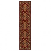 Home Decorators Collection Menton Red and Dark Brown 2 ft. 3 in. x 10 ft. Runner
