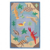 Kas Rugs Dinosaurs Blue 7 ft. 6 in. x 9 ft. 6 in. Area Rug