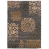 LR Resources Filigree Patina 7 ft. 10 in. x 11 ft. 2 in. Plush Indoor Area Rug
